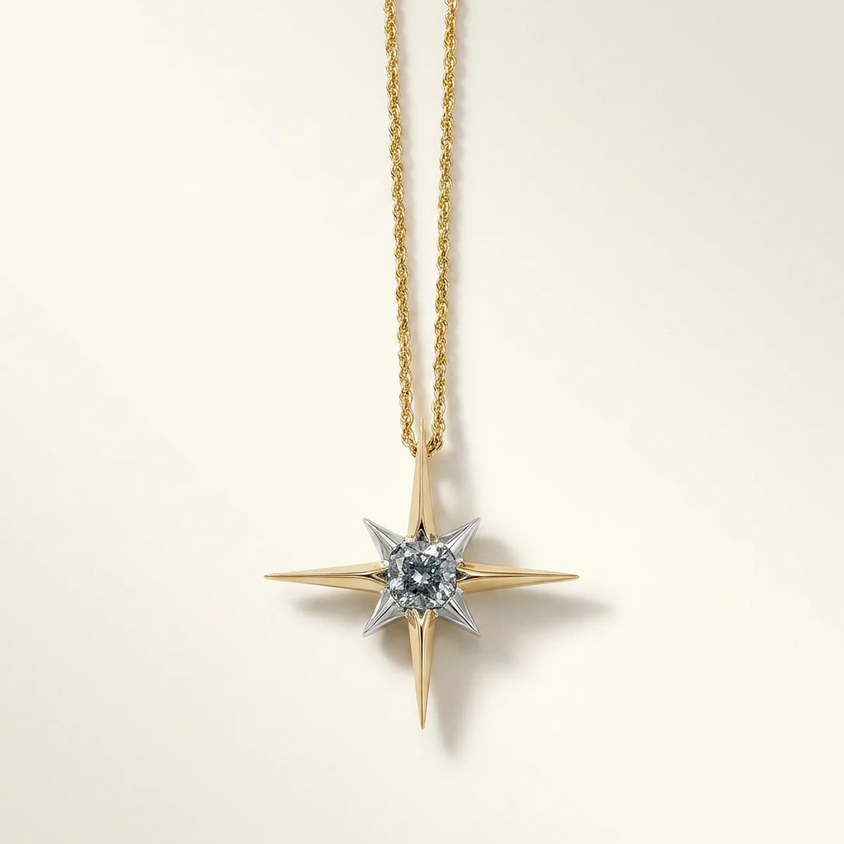 A .75ct blue cushion diamond on a mixed metal pendant, custom-designed by Eterneva to honor the remarkable Toto.