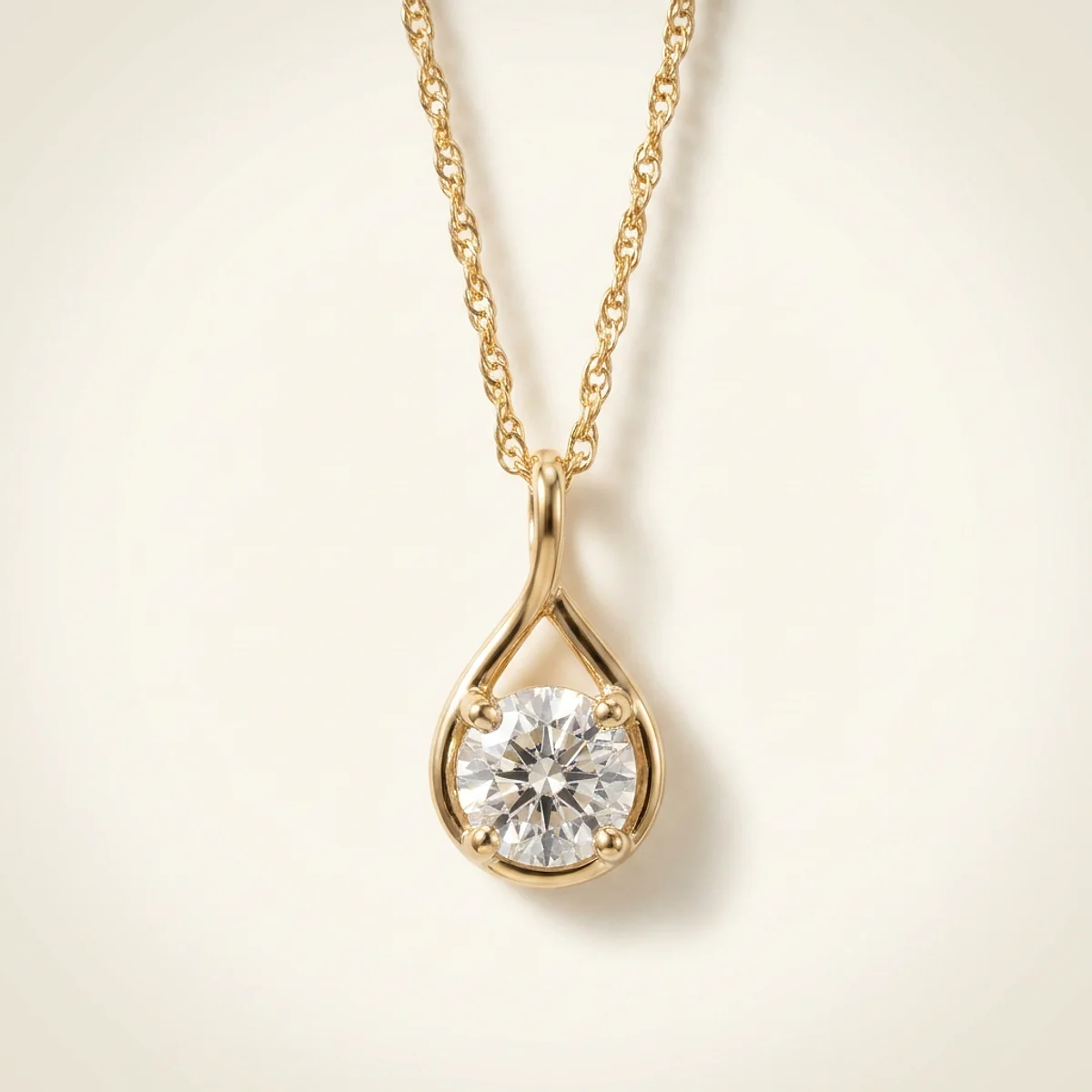 A 1.5ct colorless round diamond on a yellow gold pendant, custom-designed by Eterneva to honor the remarkable James.