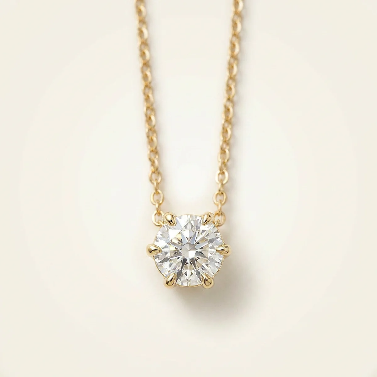 A .4ct colorless round diamond on a yellow gold necklace, custom-designed by Eterneva to honor the remarkable Ernesto.