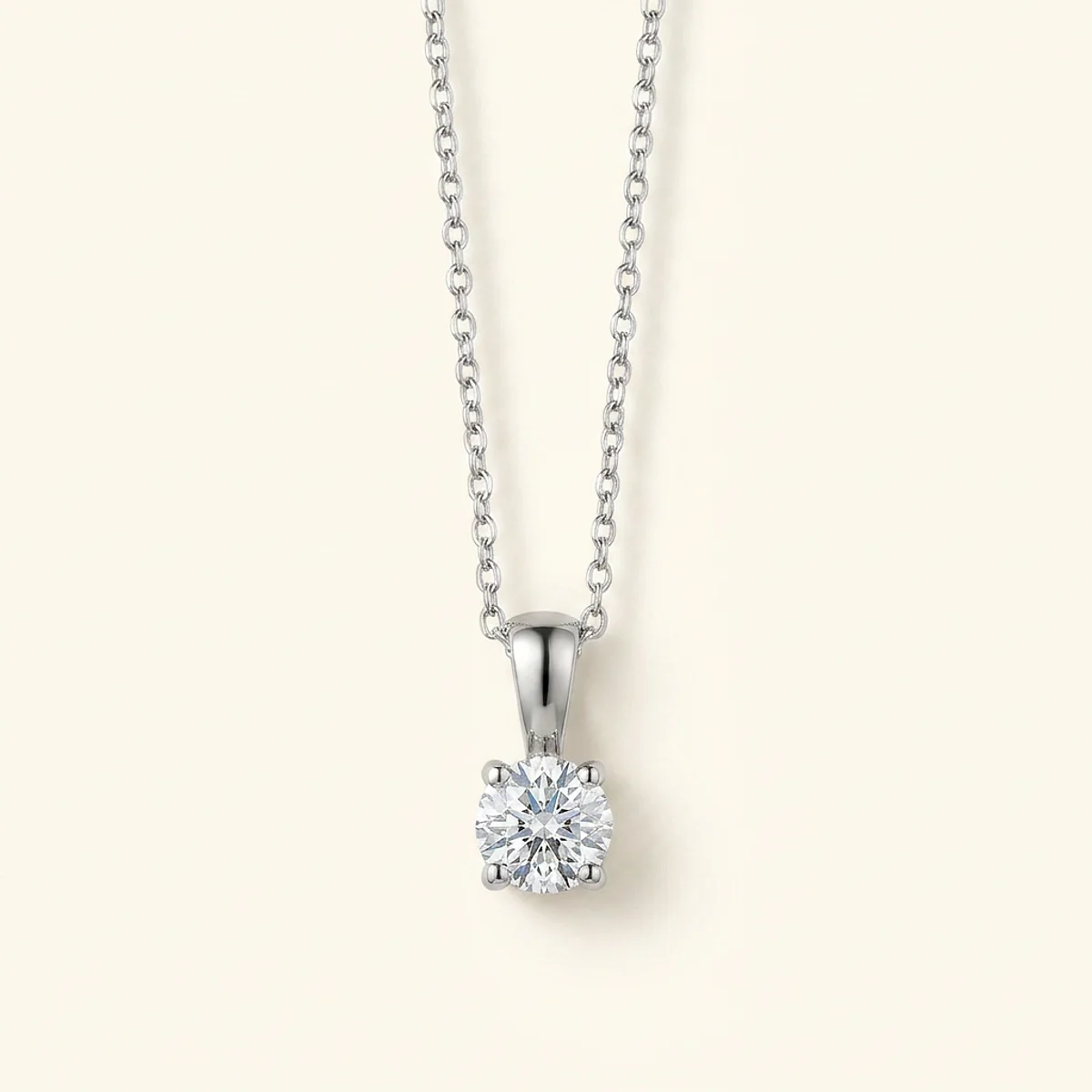 A .25ct colorless round diamond on a white gold pendant, custom-designed by Eterneva to honor the remarkable Chris.