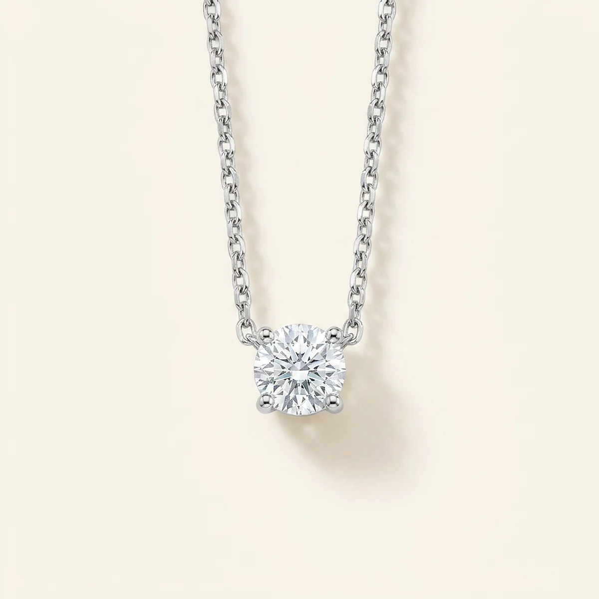 A .4ct colorless round diamond on a white gold pendant, custom-designed by Eterneva to honor the remarkable Jorge.