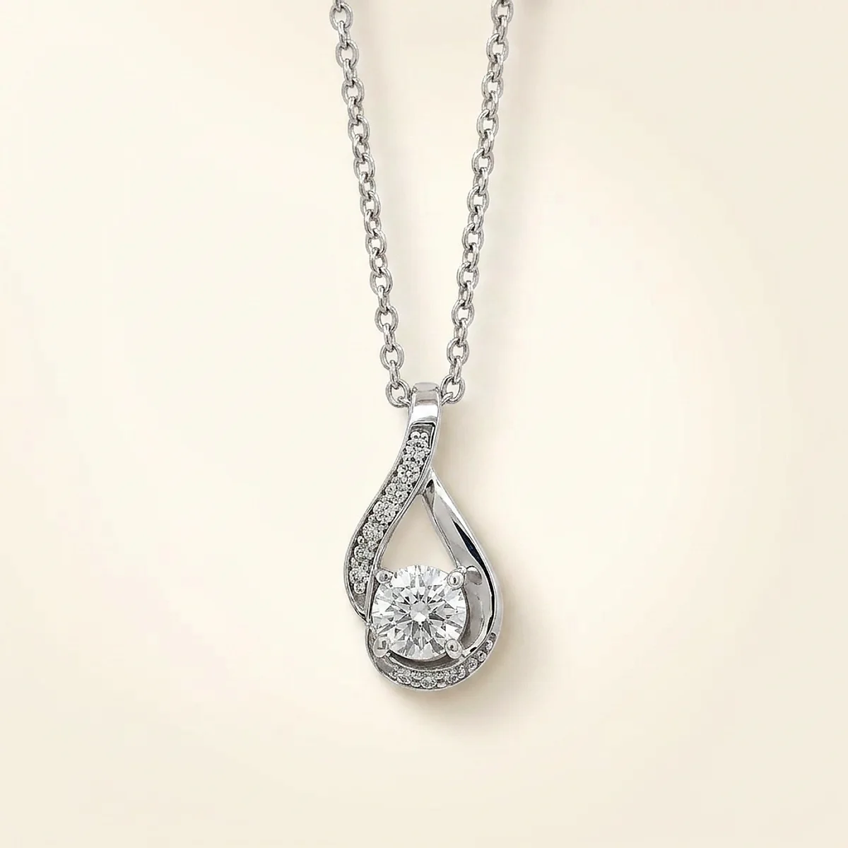 A .25ct colorless round diamond on a white gold pendant, custom-designed by Eterneva to honor the remarkable Thavisith.