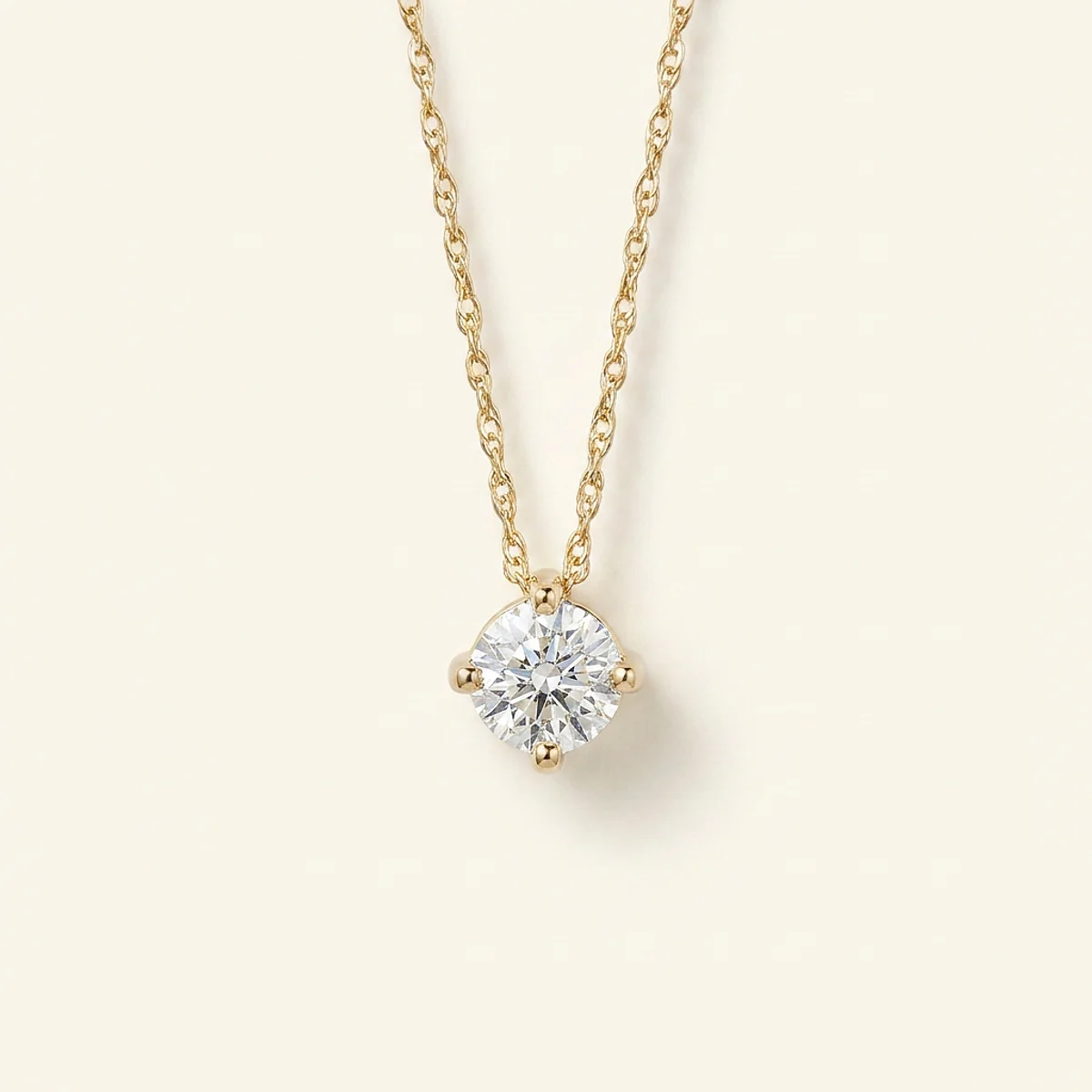 A .5ct colorless round diamond on a yellow gold pendant, custom-designed by Eterneva to honor the remarkable Michael.