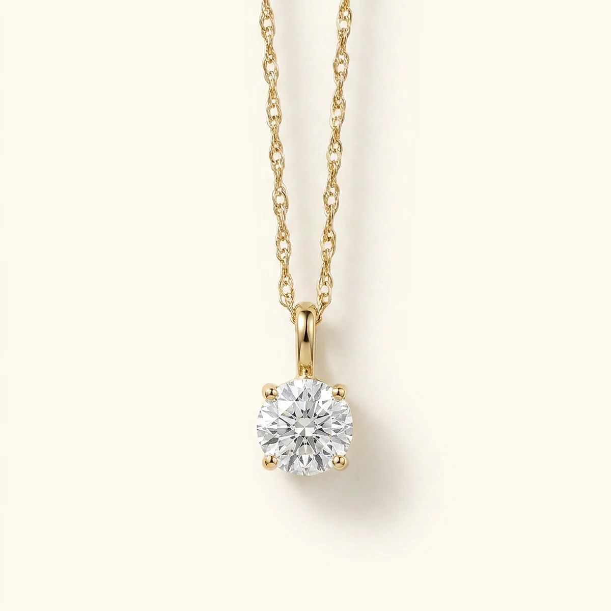 A .5ct colorless round diamond on a yellow gold pendant, custom-designed by Eterneva to honor the remarkable Michael.