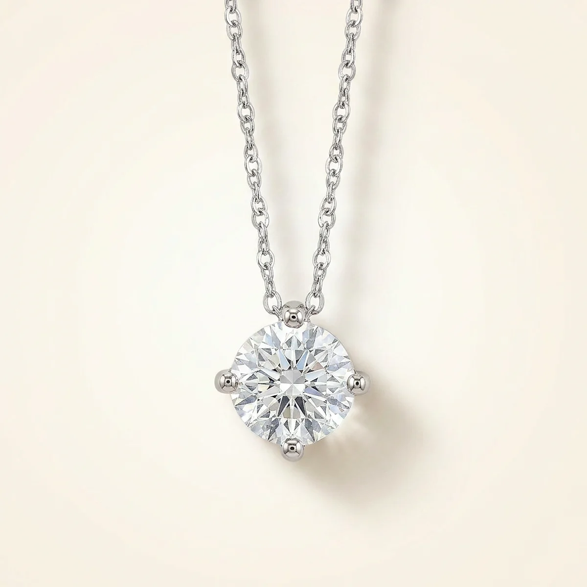 A .5ct colorless round diamond on a white gold pendant, custom-designed by Eterneva to honor the remarkable Michael.