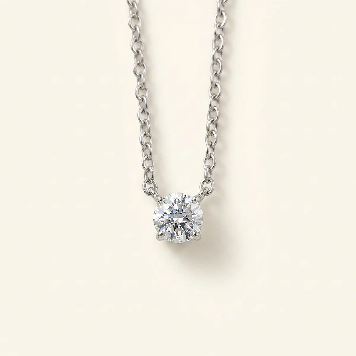 A .25ct colorless round diamond on a white gold pendant, custom-designed by Eterneva to honor the remarkable Pippi.