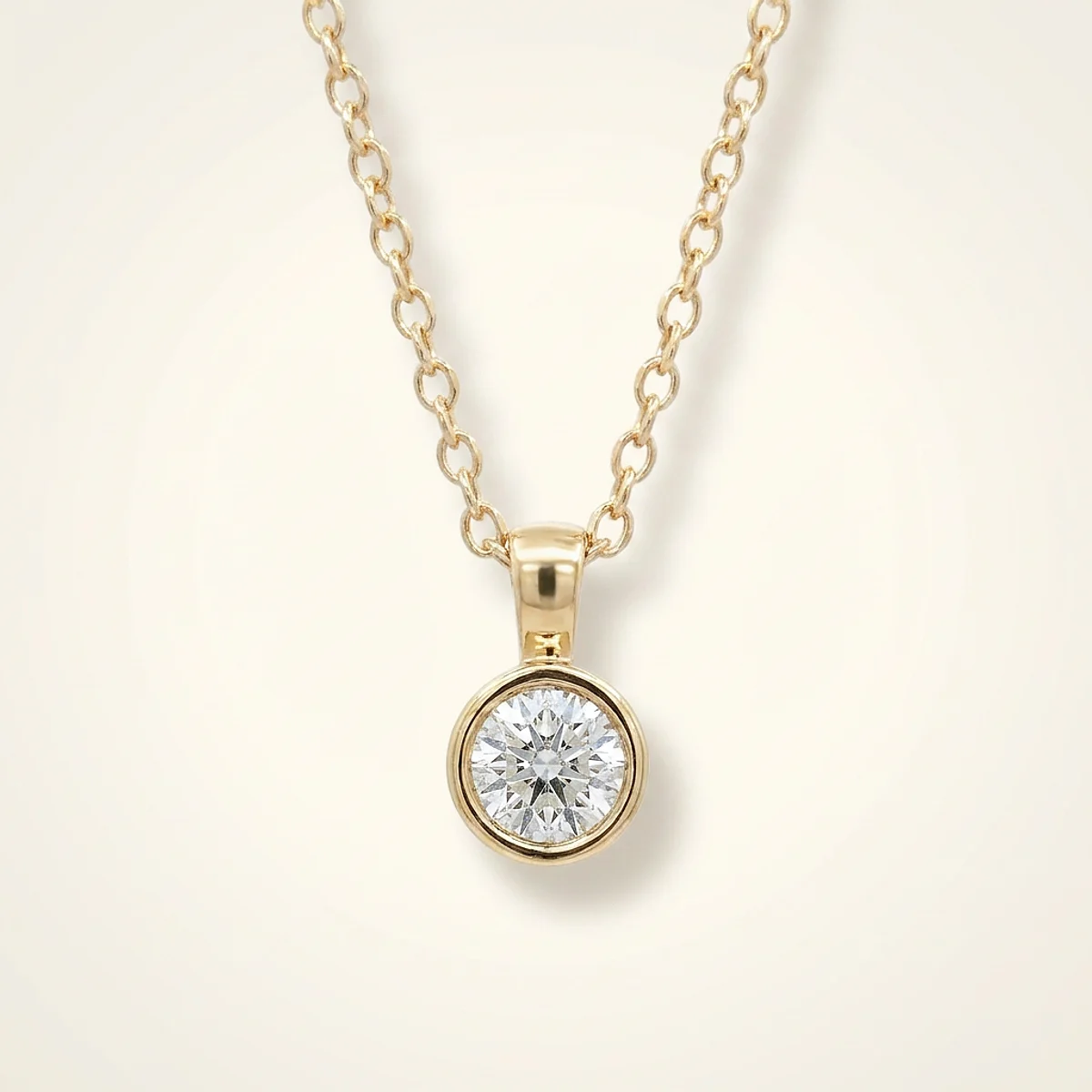 A .25ct colorless round diamond on a yellow gold pendant, custom-designed by Eterneva to honor the remarkable Delbert.