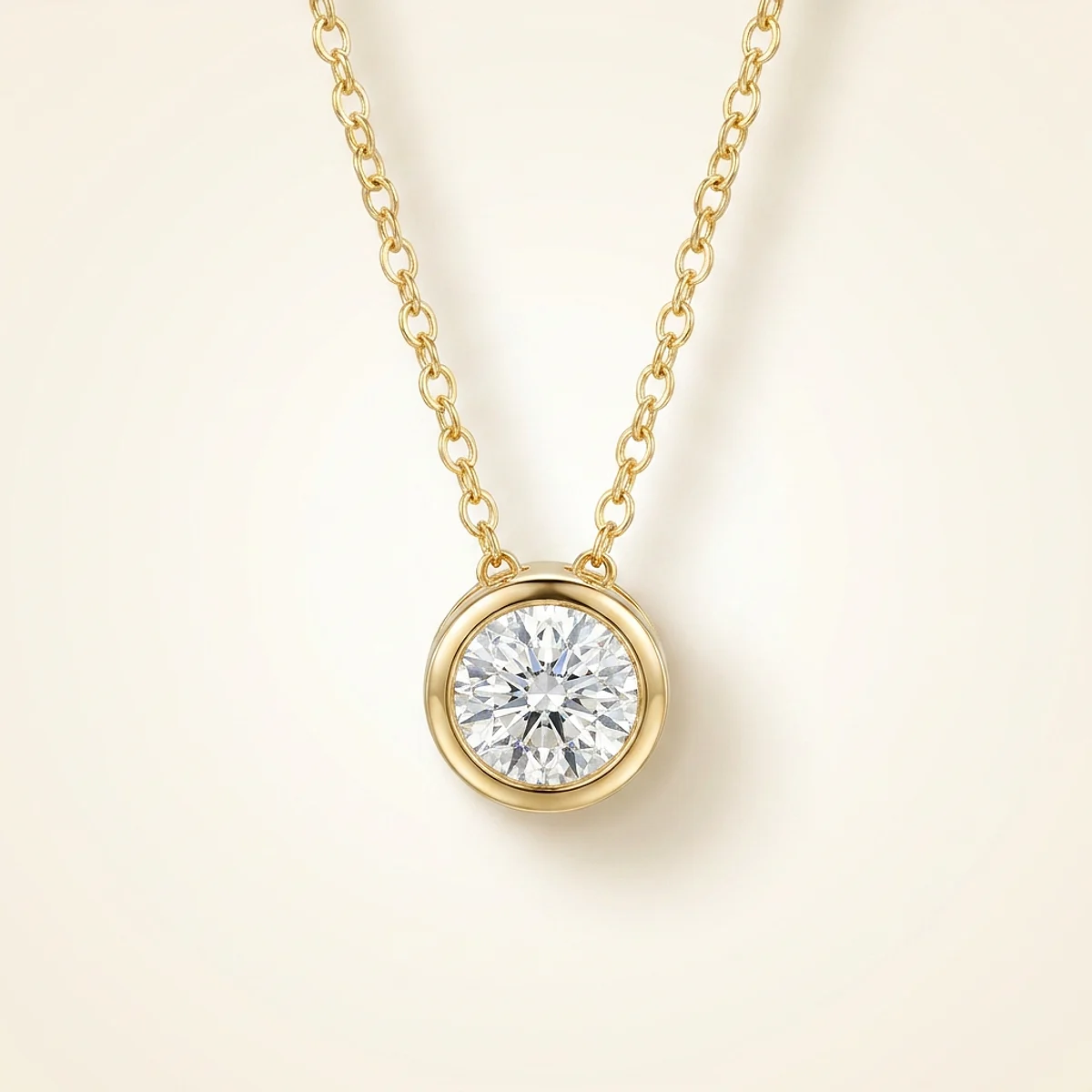 A 1ct colorless round diamond on a yellow gold pendant, custom-designed by Eterneva to honor the remarkable Anthony.