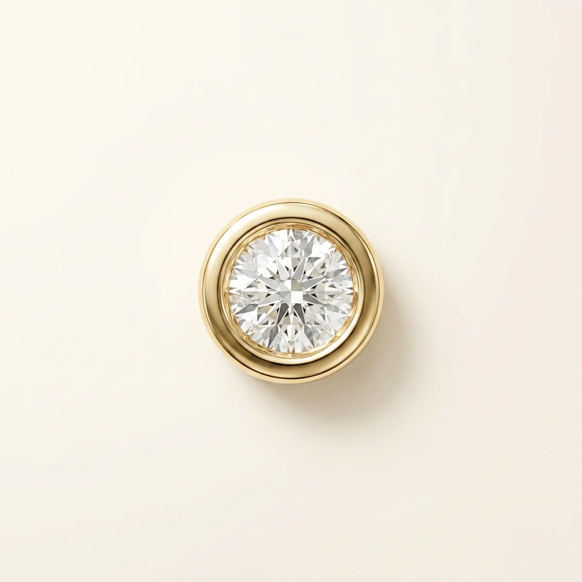 A .25ct colorless round diamond on a yellow gold pendant, custom-designed by Eterneva to honor the remarkable Bessie.