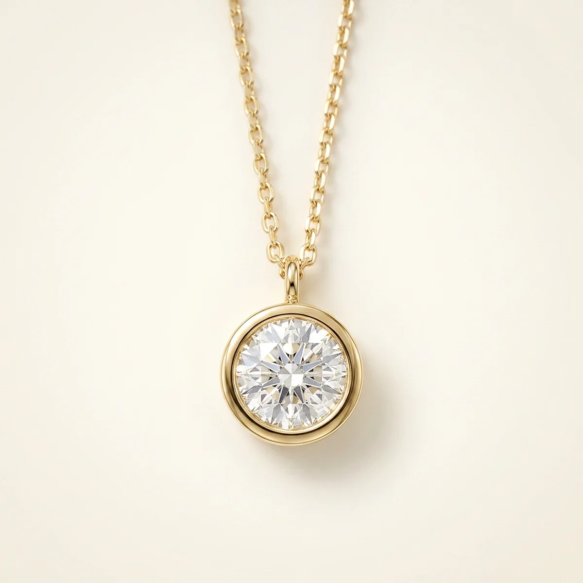 A .75ct colorless round diamond on a yellow gold pendant, custom-designed by Eterneva to honor the remarkable Arthur.