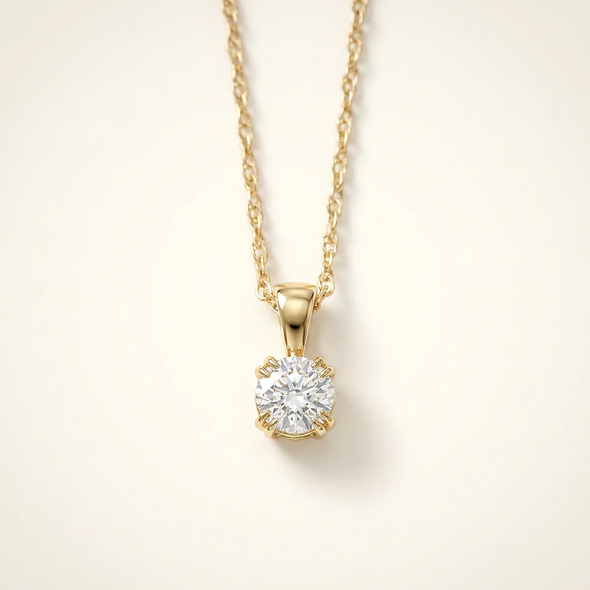 A .25ct colorless round diamond on a yellow gold pendant, custom-designed by Eterneva to honor the remarkable Karyn.