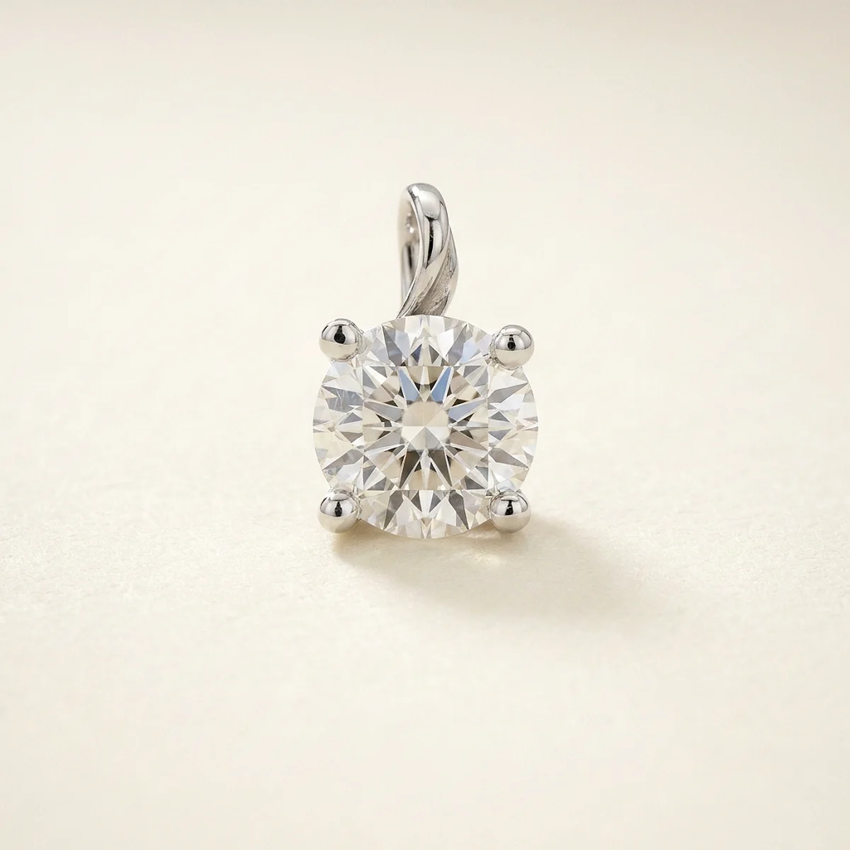 A 1ct colorless round diamond on a white gold pendant, custom-designed by Eterneva to honor the remarkable Michael.
