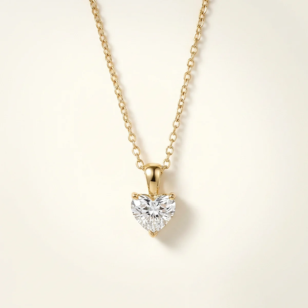 A .75ct colorless heart diamond on a yellow gold pendant, custom-designed by Eterneva to honor the remarkable Buster.