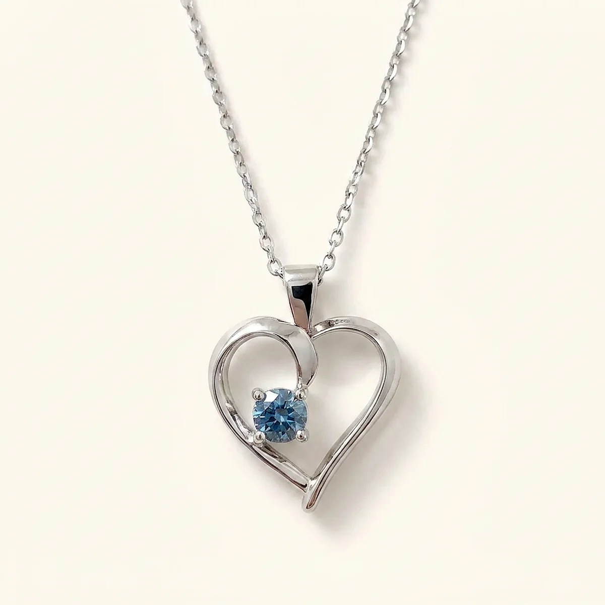 A .25ct blue round diamond on a white gold pendant, custom-designed by Eterneva to honor the remarkable Joseph.