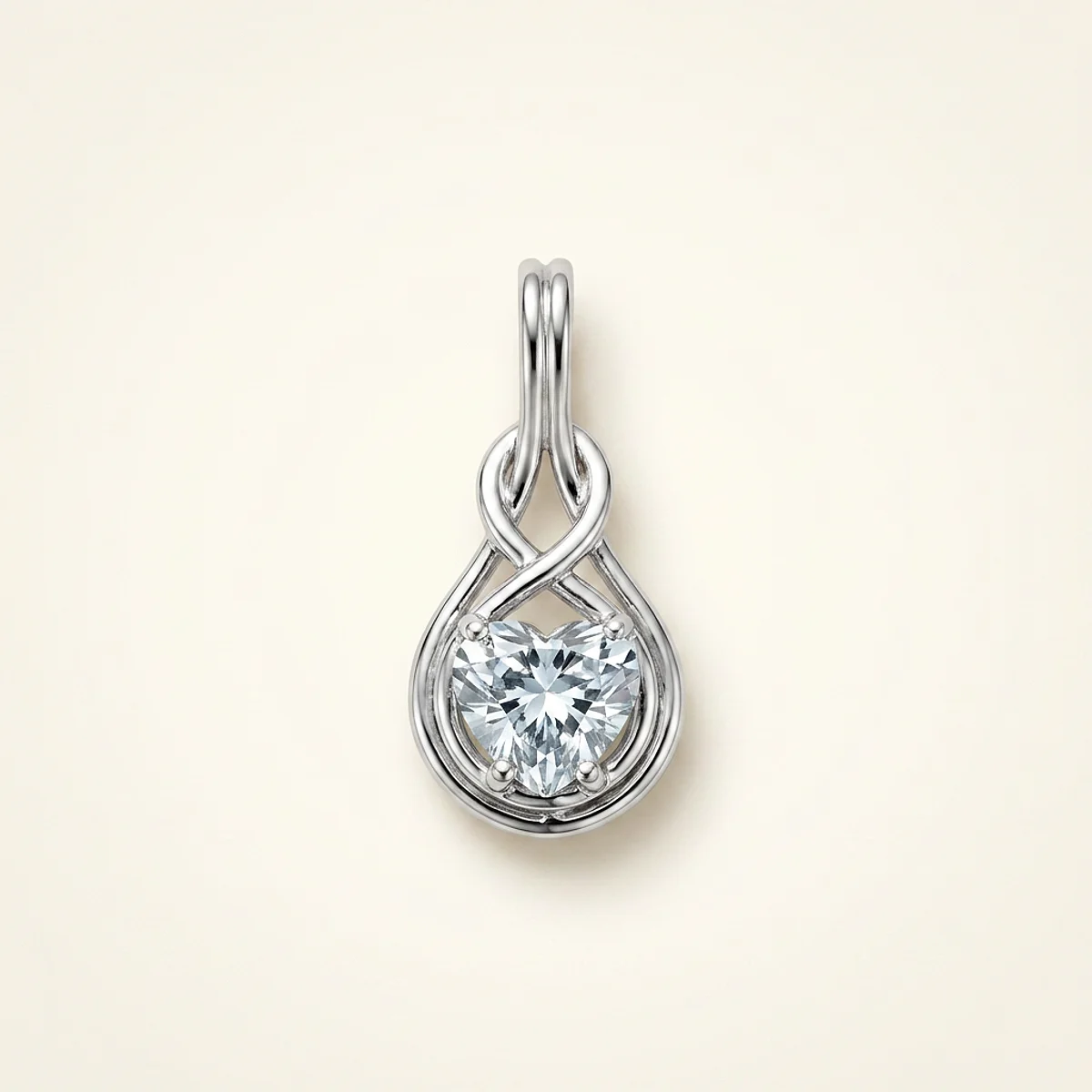 A .5ct blue heart diamond on a white gold pendant, custom-designed by Eterneva to honor the remarkable Bella.