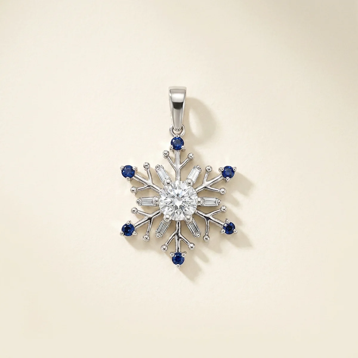 A .25ct colorless round diamond on a white gold pendant, custom-designed by Eterneva to honor the remarkable Mary.