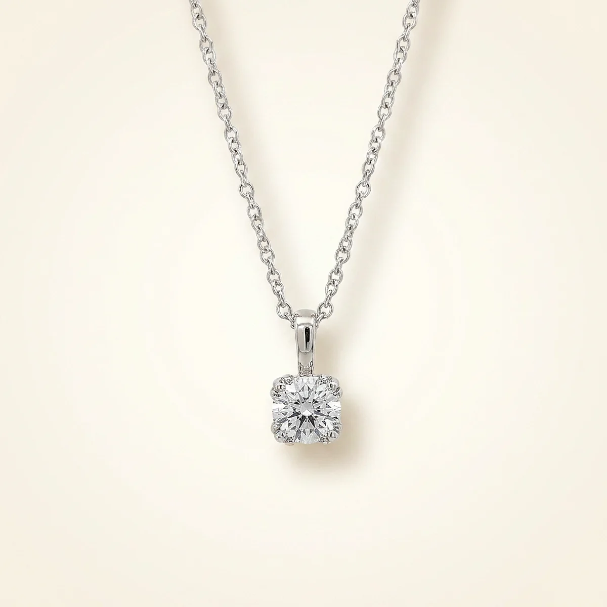 A .5ct colorless round diamond on a white gold pendant, custom-designed by Eterneva to honor the remarkable Darrell.