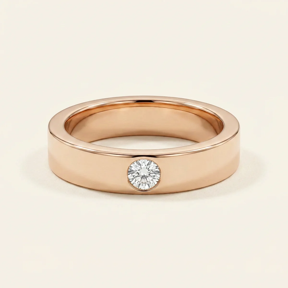 A .15ct colorless round diamond on a yellow gold ring, custom-designed by Eterneva to honor the remarkable Jon.