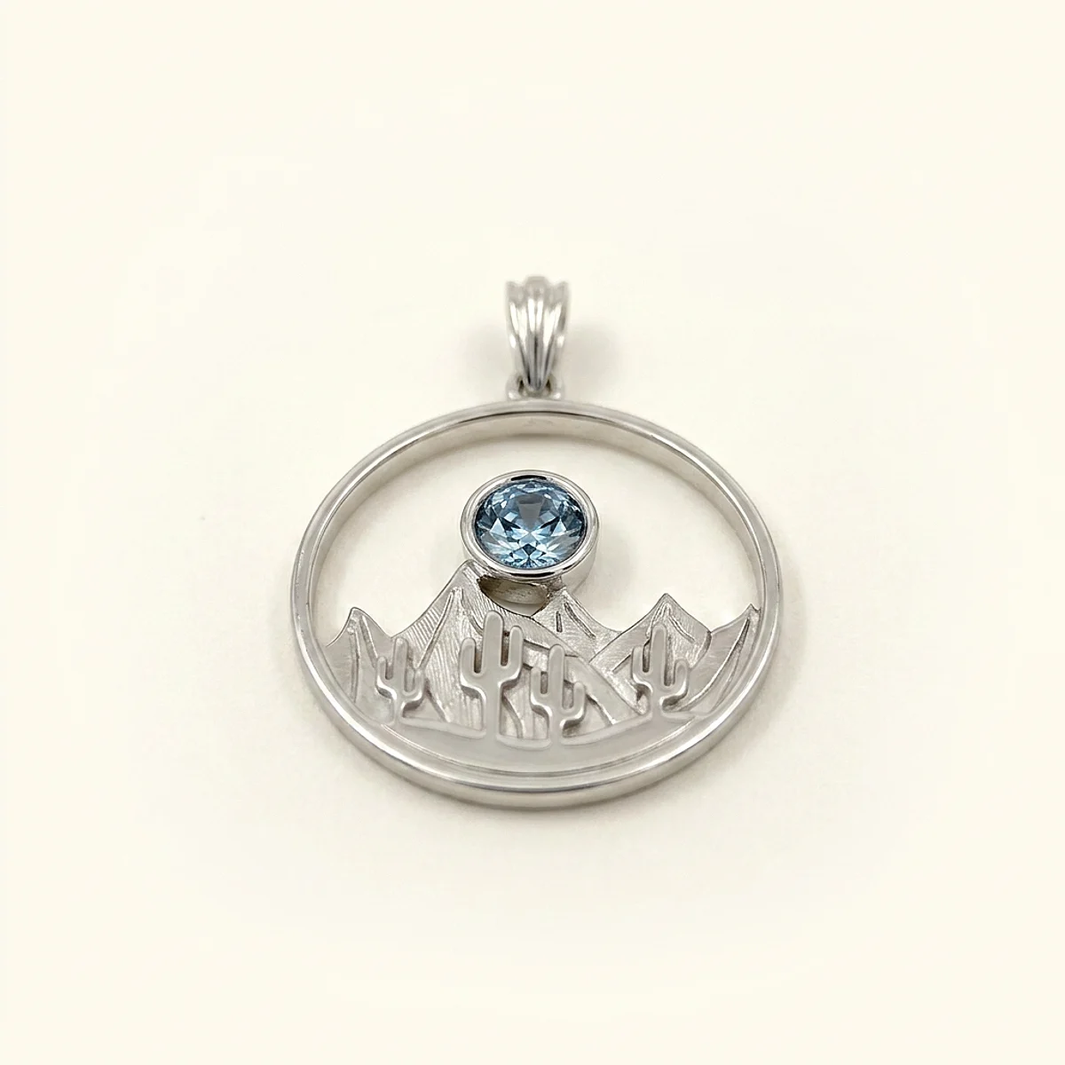 A .4ct blue round diamond on a white gold pendant, custom-designed by Eterneva to honor the remarkable Bugsley.
