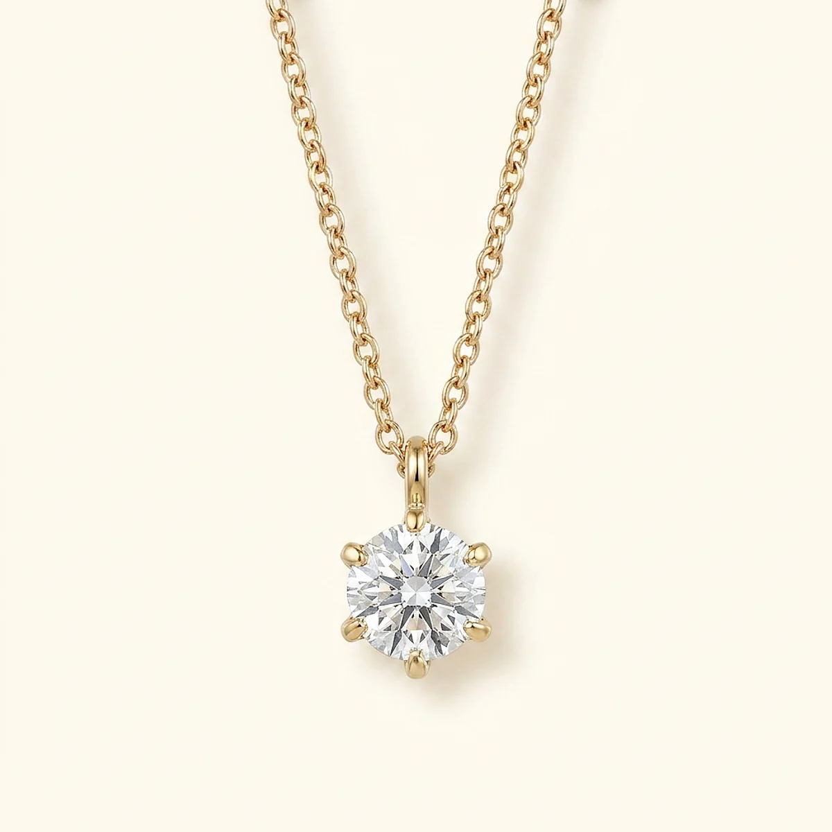 A .4ct colorless round diamond on a yellow gold necklace, custom-designed by Eterneva to honor the remarkable Bob.
