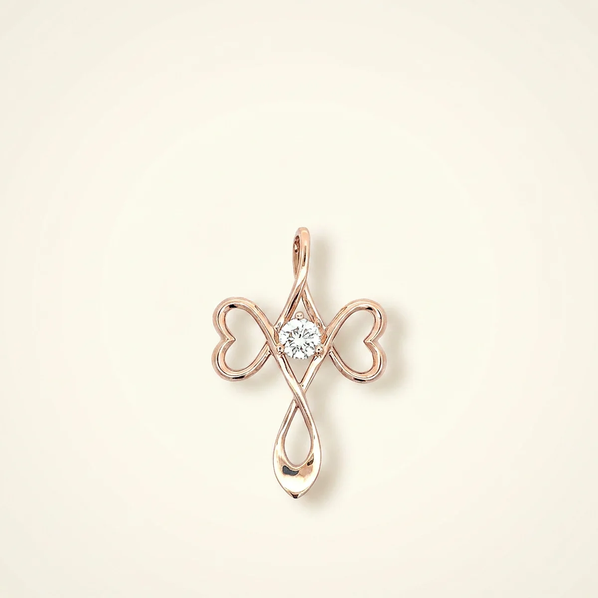 A .5ct colorless round diamond on a rose gold pendant, custom-designed by Eterneva to honor the remarkable John.