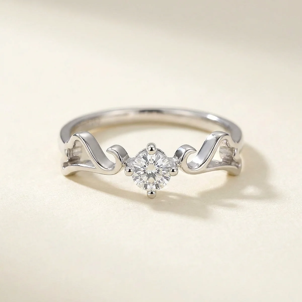 A .25ct colorless round diamond on a white gold ring, custom-designed by Eterneva to honor the remarkable Gerald.