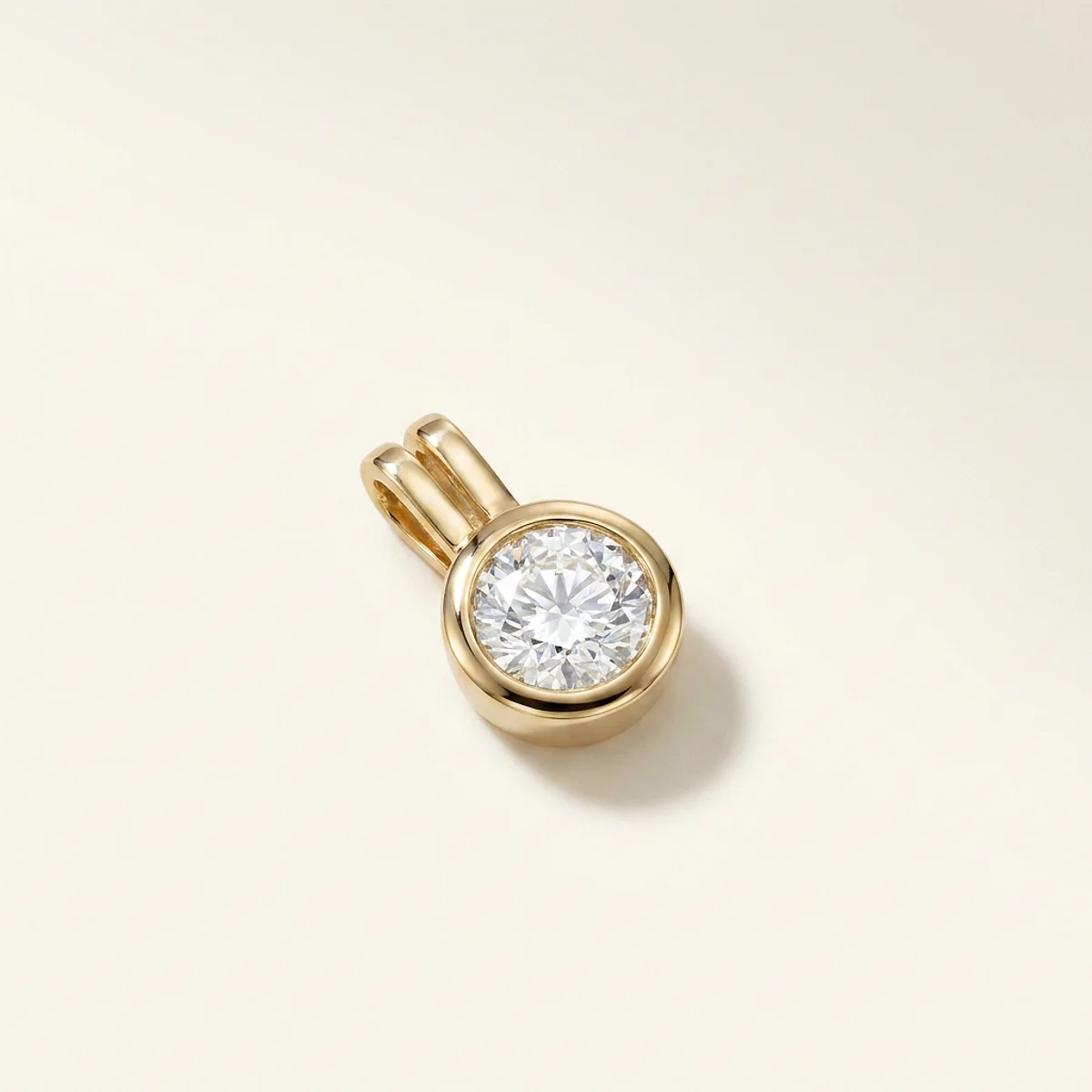 A .75ct colorless round diamond on a yellow gold pendant, custom-designed by Eterneva to honor the remarkable Brian.