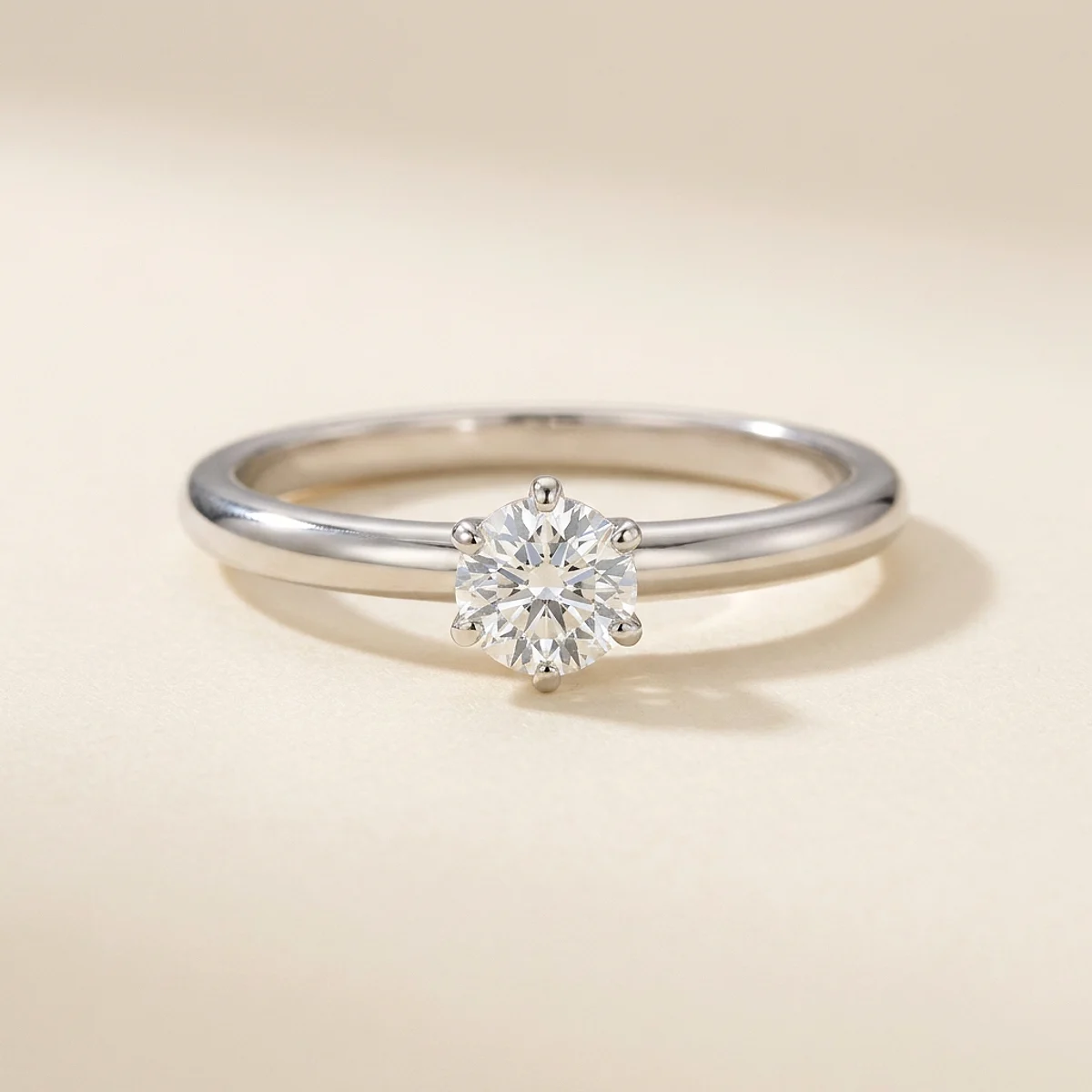 A .25ct colorless round diamond on a white gold ring, custom-designed by Eterneva to honor the remarkable Copper.
