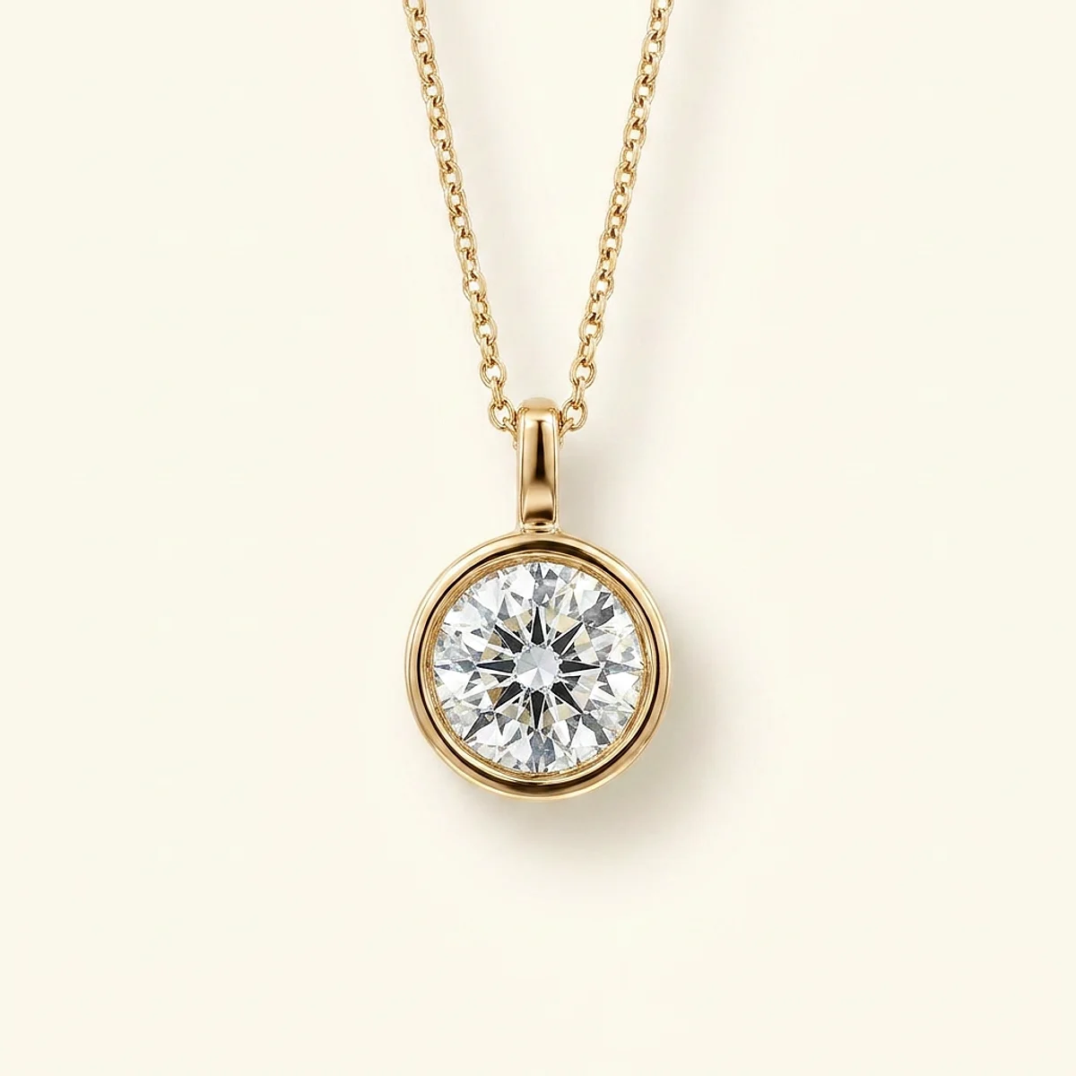 A .25ct colorless round diamond on a yellow gold pendant, custom-designed by Eterneva to honor the remarkable Thomas.