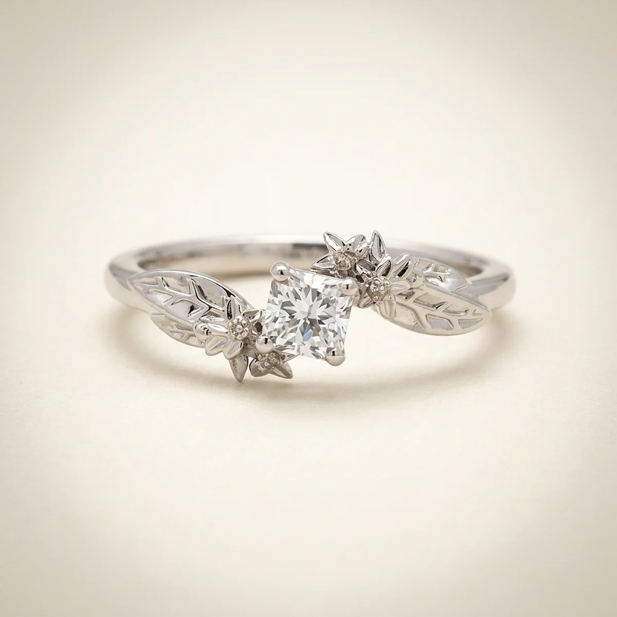 A .4ct colorless square radiant diamond on a platinum other, custom-designed by Eterneva to honor the remarkable Roger.