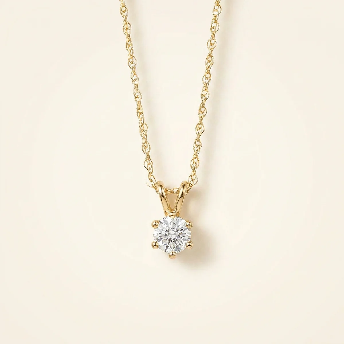 A .5ct colorless round diamond on a yellow gold necklace, custom-designed by Eterneva to honor the remarkable Stephen.