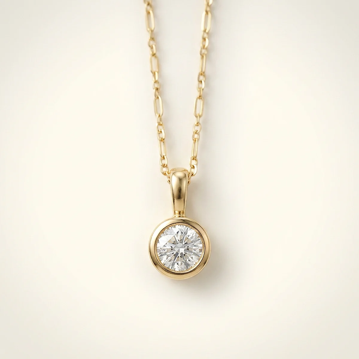 A .5ct colorless round diamond on a yellow gold necklace, custom-designed by Eterneva to honor the remarkable Elmer.
