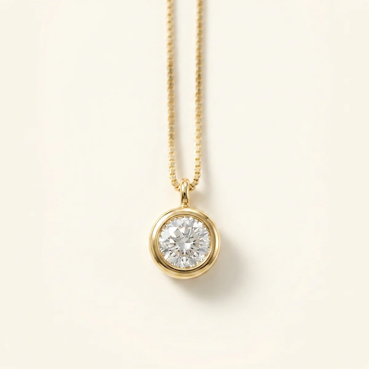 A .4ct colorless round diamond on a yellow gold necklace, custom-designed by Eterneva to honor the remarkable Paul.