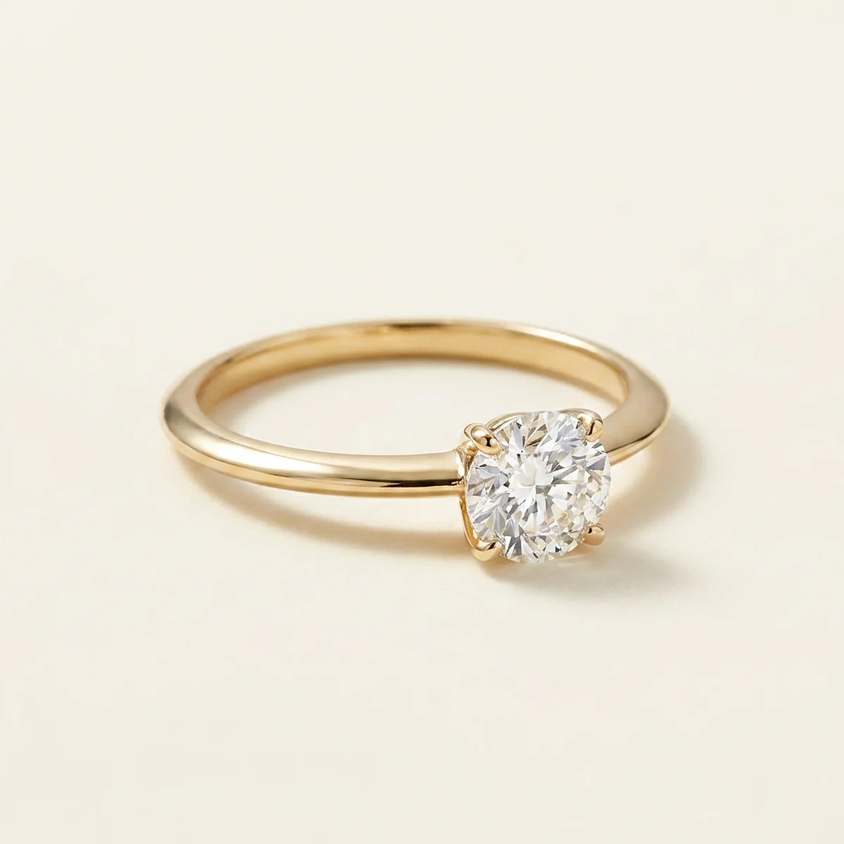 A .4ct colorless round diamond on a yellow gold ring, custom-designed by Eterneva to honor the remarkable Mark.