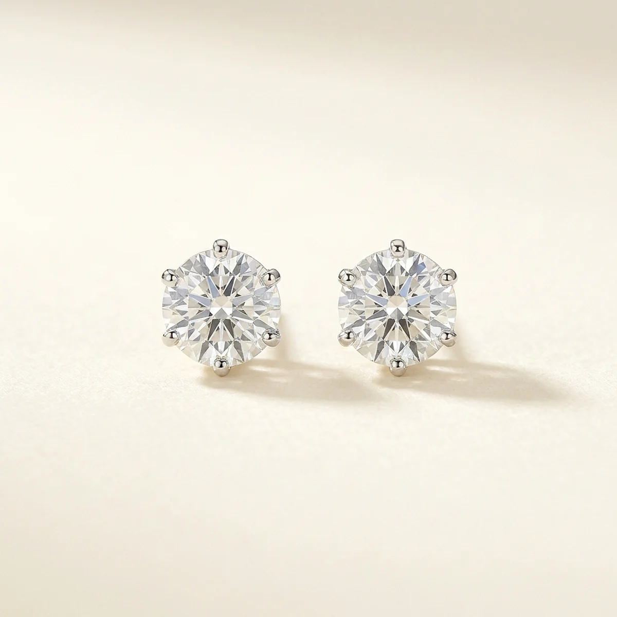 A .25ct colorless round diamond on platinum earrings, custom-designed by Eterneva to honor the remarkable Richard.