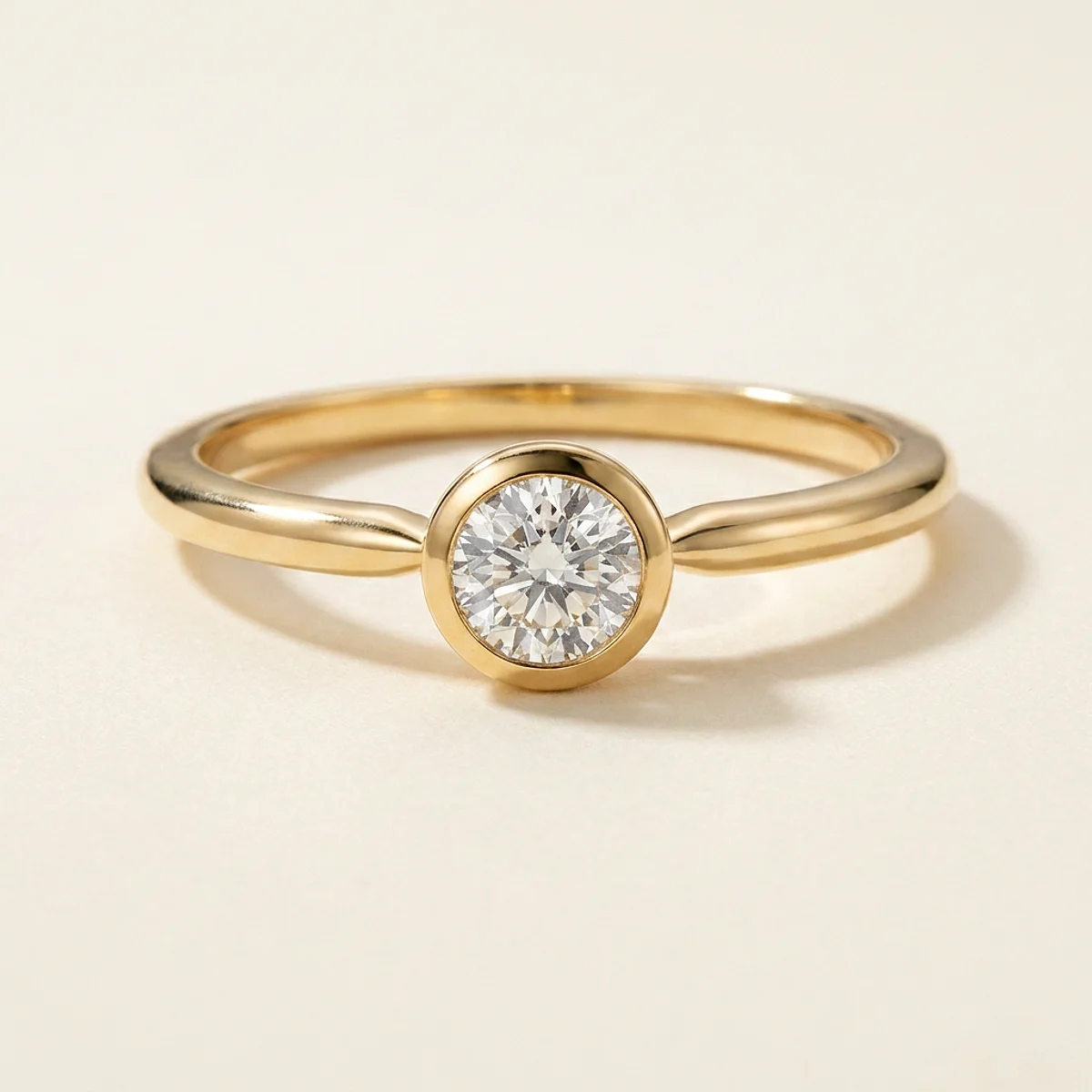 A .25ct colorless round diamond on a yellow gold ring, custom-designed by Eterneva to honor the remarkable Madilynn.