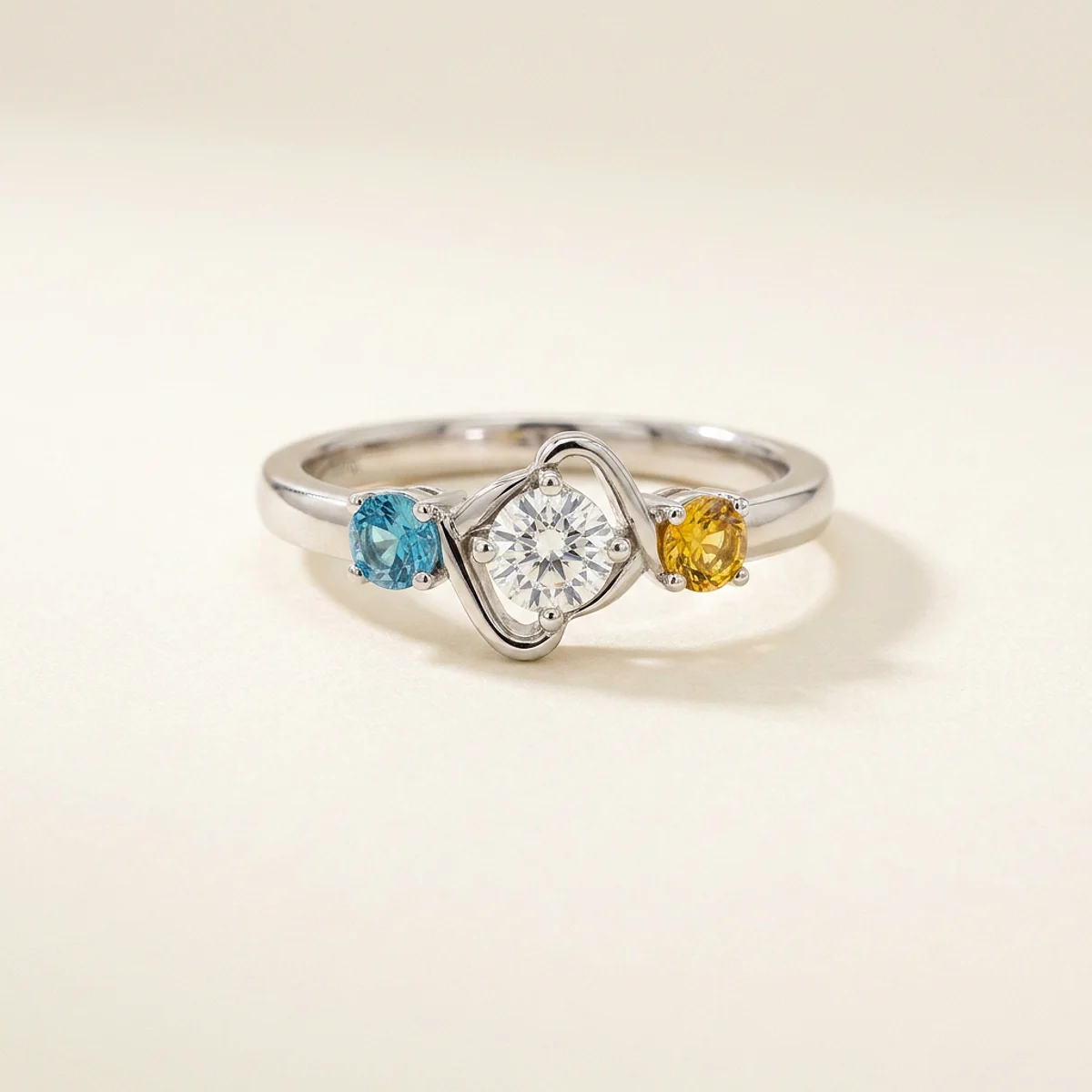 A .4ct colorless round diamond on a platinum ring, custom-designed by Eterneva to honor the remarkable Jaiden.