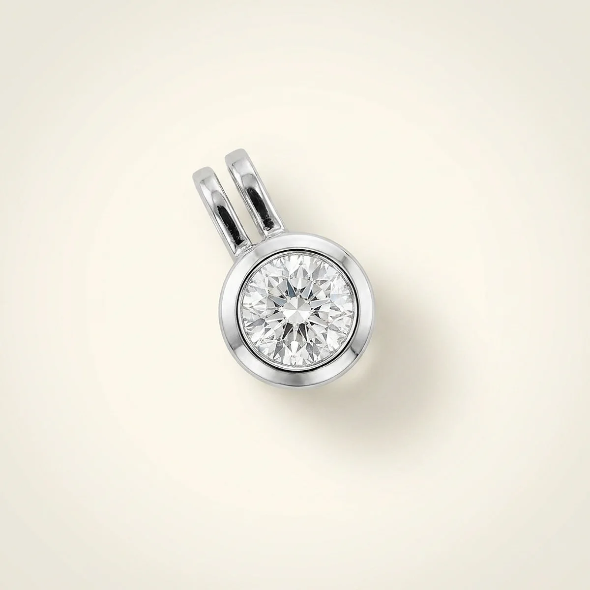 A .5ct colorless round diamond on a white gold pendant, custom-designed by Eterneva to honor the remarkable Ace.
