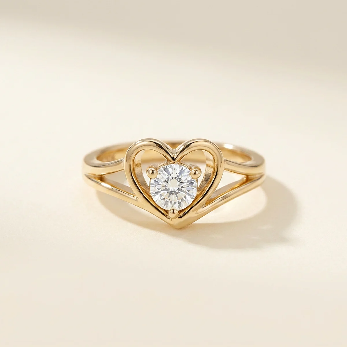 A .5ct colorless round diamond on a yellow gold ring, custom-designed by Eterneva to honor the remarkable Robert.