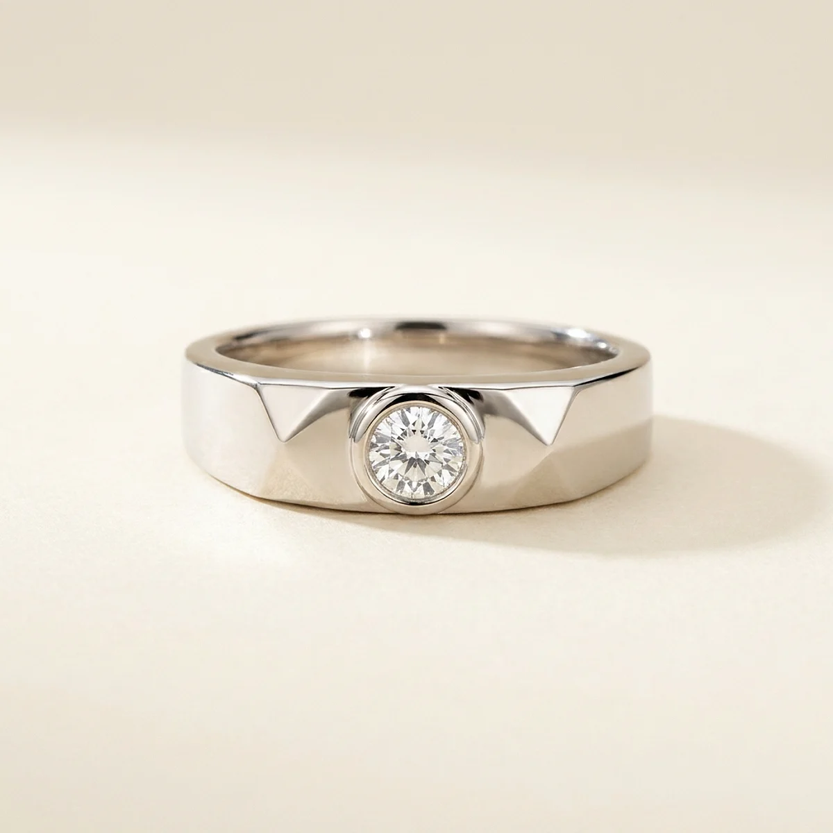 A .25ct colorless round diamond on a platinum ring, custom-designed by Eterneva to honor the remarkable Wendy.