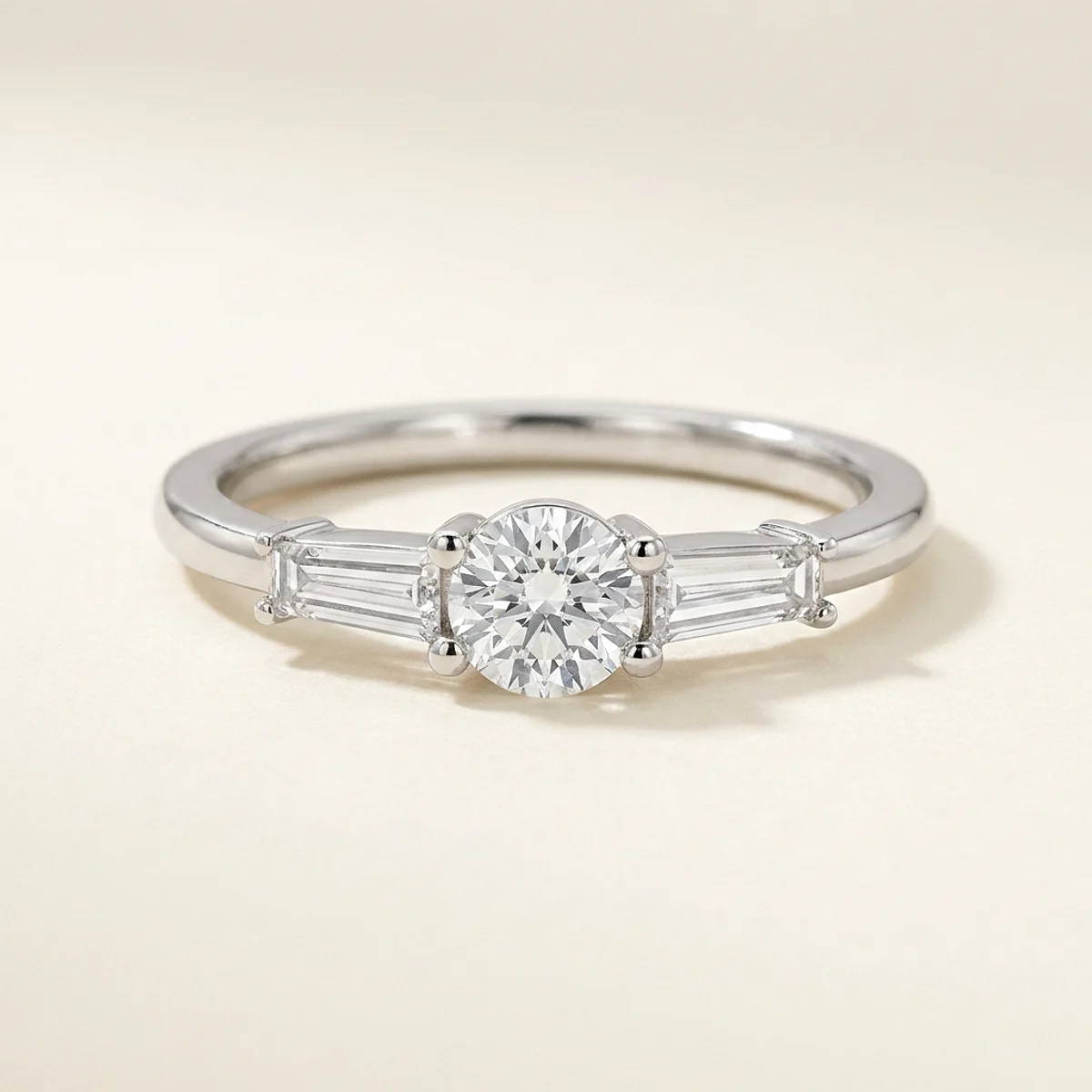 A .25ct colorless round diamond on a white gold ring, custom-designed by Eterneva to honor the remarkable Bella.