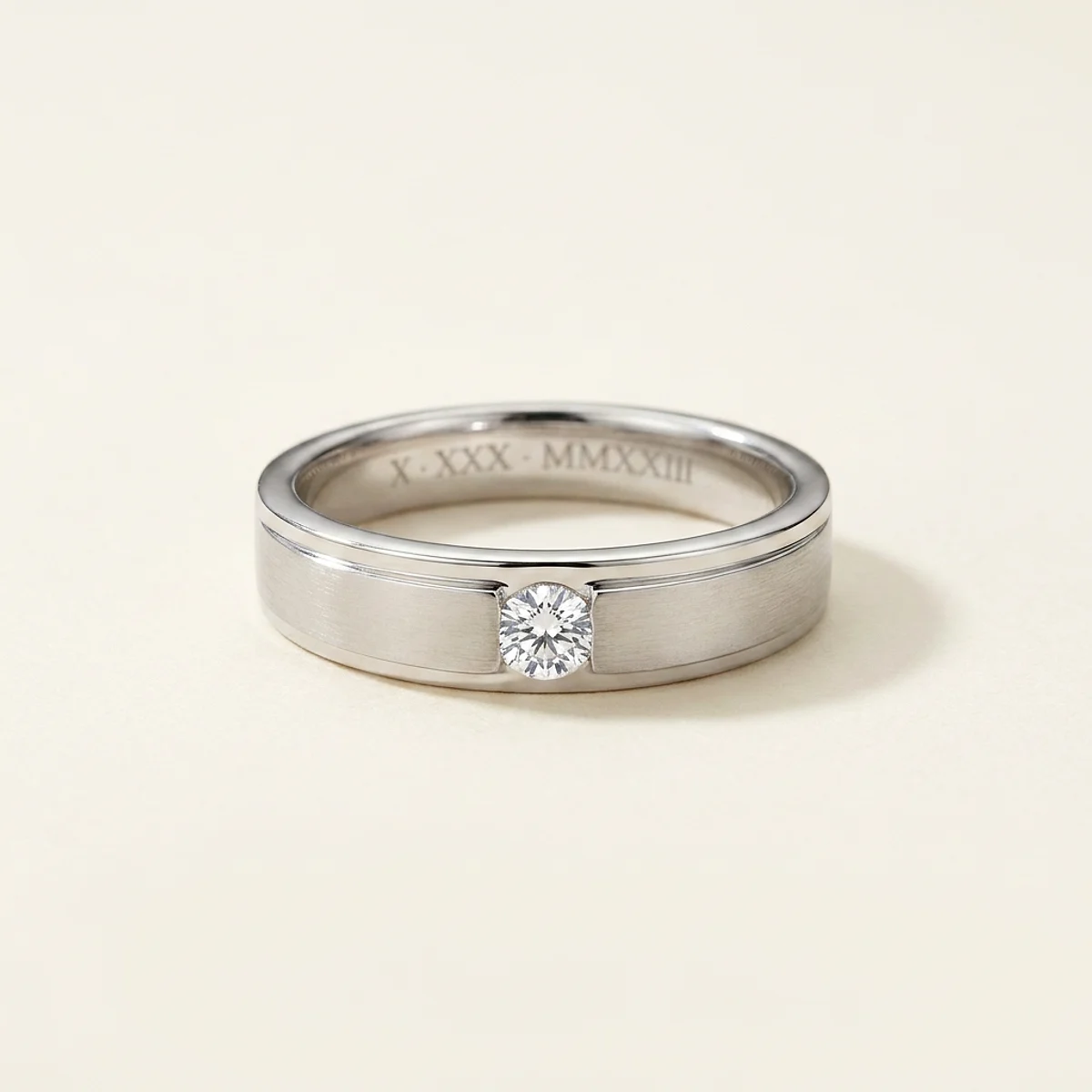 A .15ct colorless round diamond on a white gold ring, custom-designed by Eterneva to honor the remarkable Gavino.