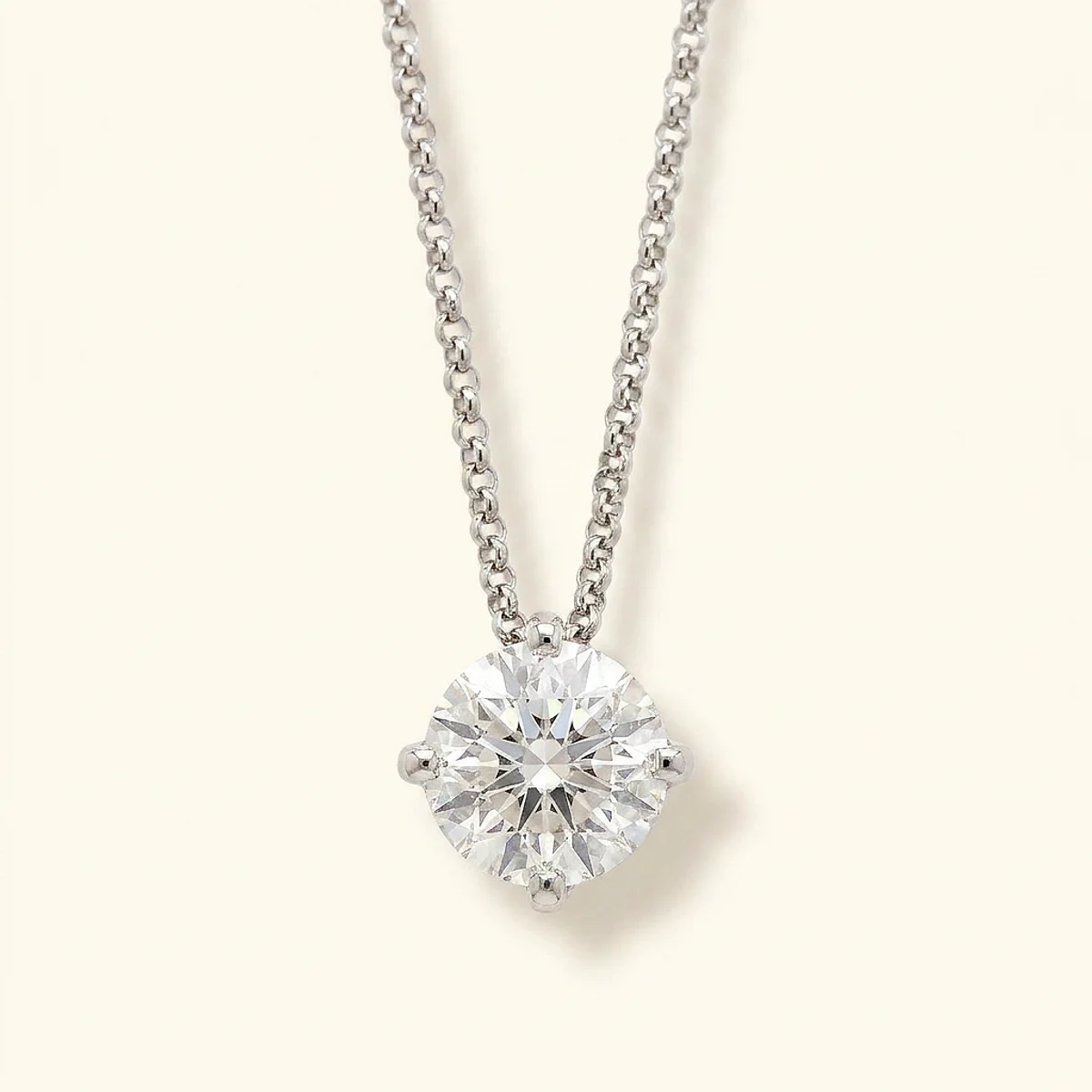 A .75ct colorless cushion diamond on a white gold necklace, custom-designed by Eterneva to honor the remarkable David.