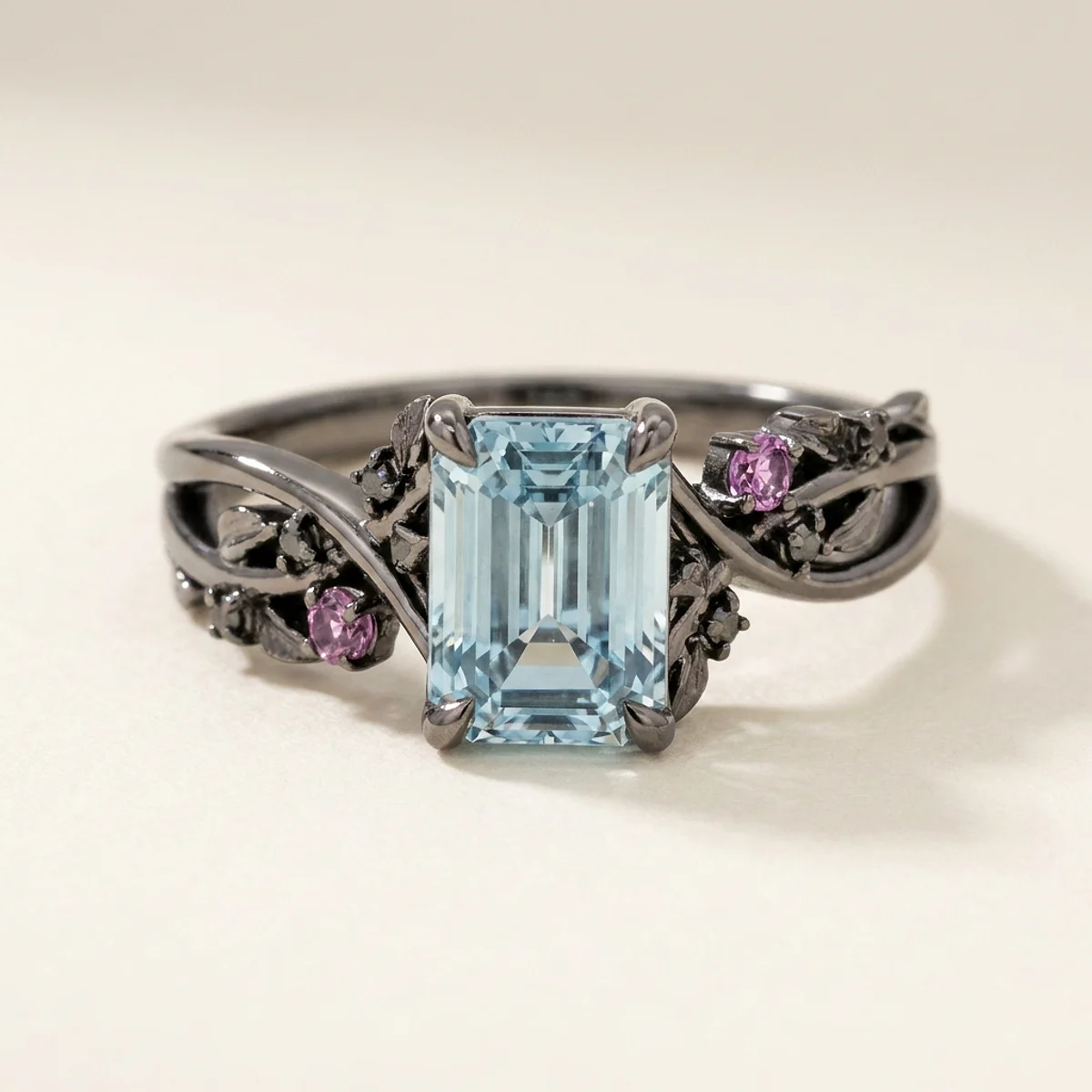 A 2ct blue emerald diamond on a white gold ring, custom-designed by Eterneva to honor the remarkable Michael.