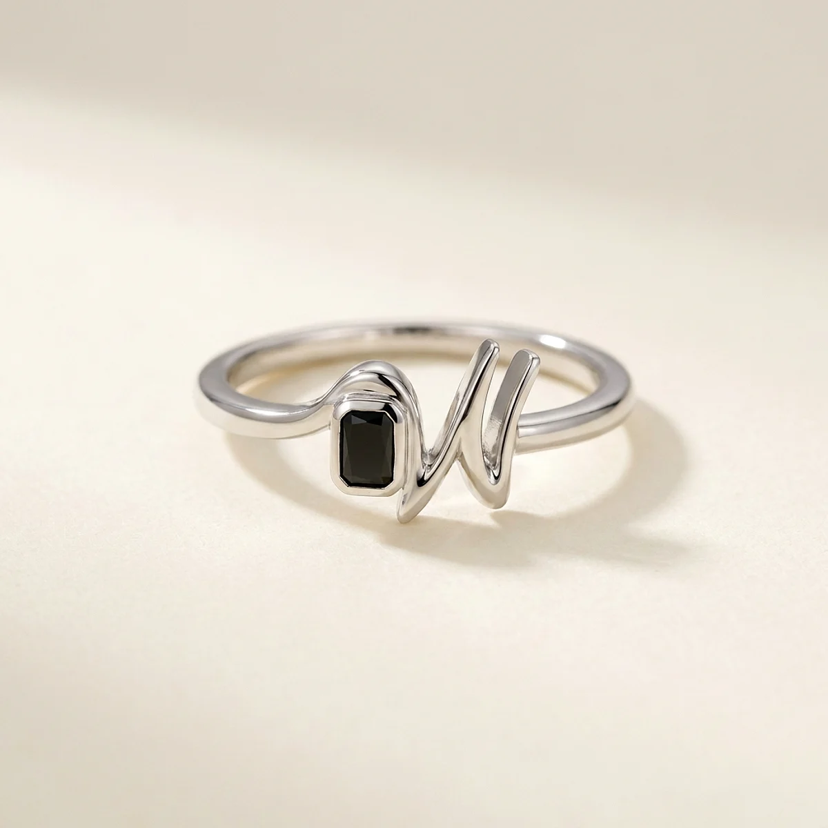 A .15ct black emerald diamond on a white gold ring, custom-designed by Eterneva to honor the remarkable Wallace.