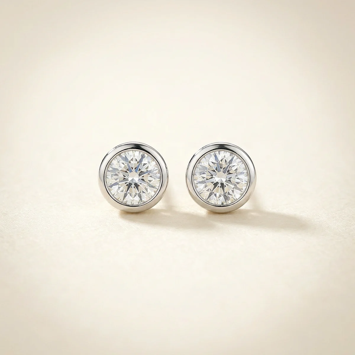 A .4ct colorless round diamond on white gold earrings, custom-designed by Eterneva to honor the remarkable Steve.