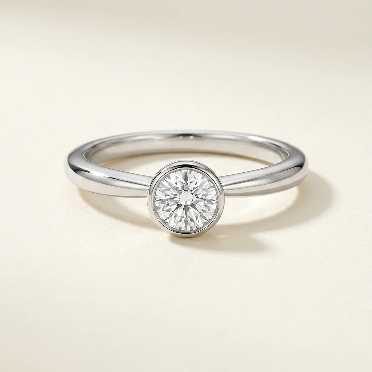 A .4ct colorless round diamond on a white gold ring, custom-designed by Eterneva to honor the remarkable Anthonee.