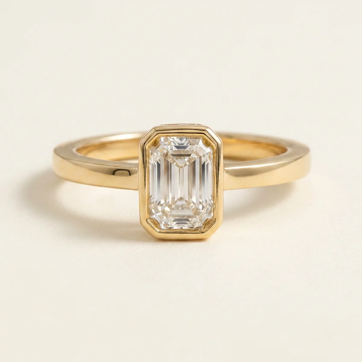 A .75ct colorless emerald diamond on a yellow gold ring, custom-designed by Eterneva to honor the remarkable Gary.