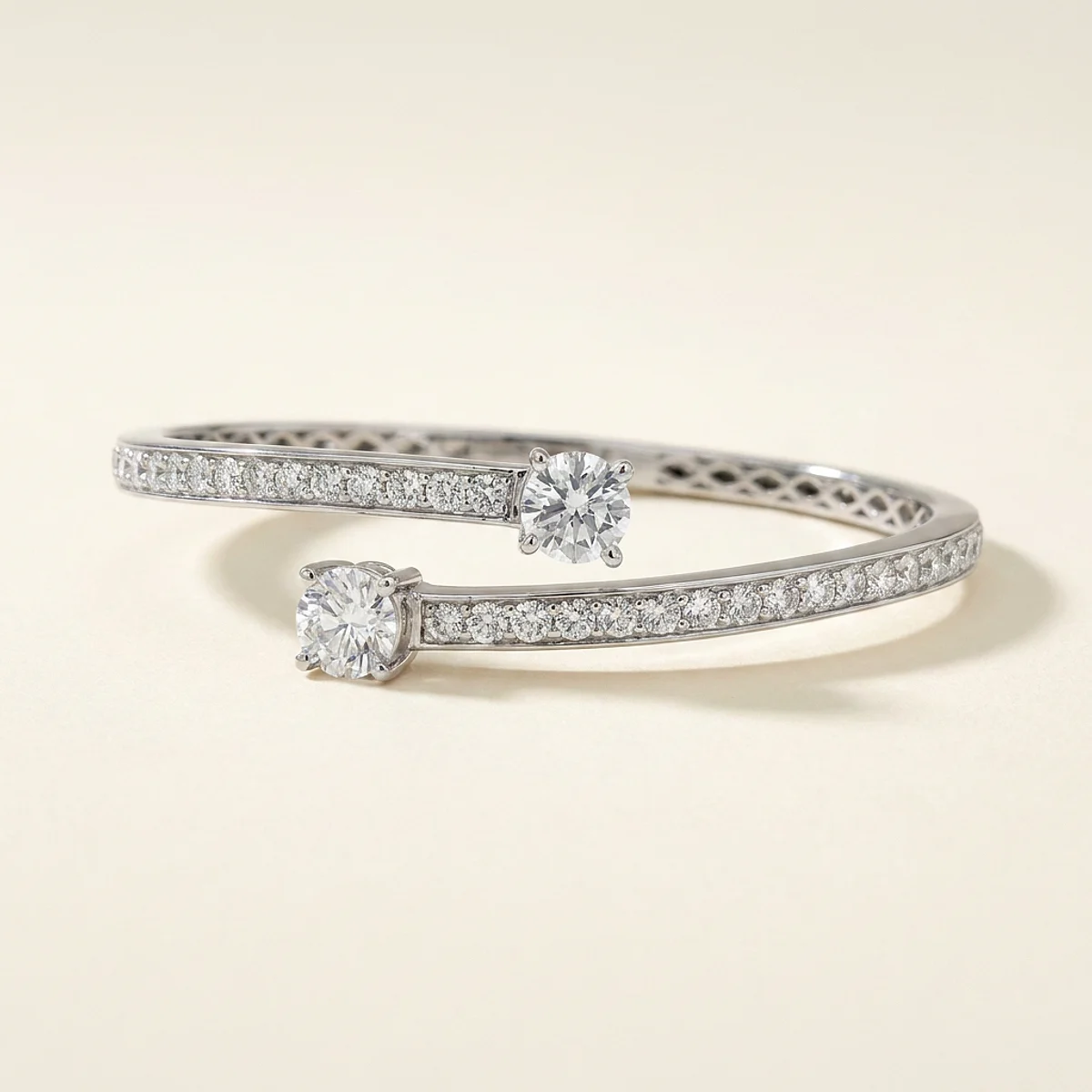 A 1ct colorless round diamond on a white gold bracelet, custom-designed by Eterneva to honor the remarkable Tammy.