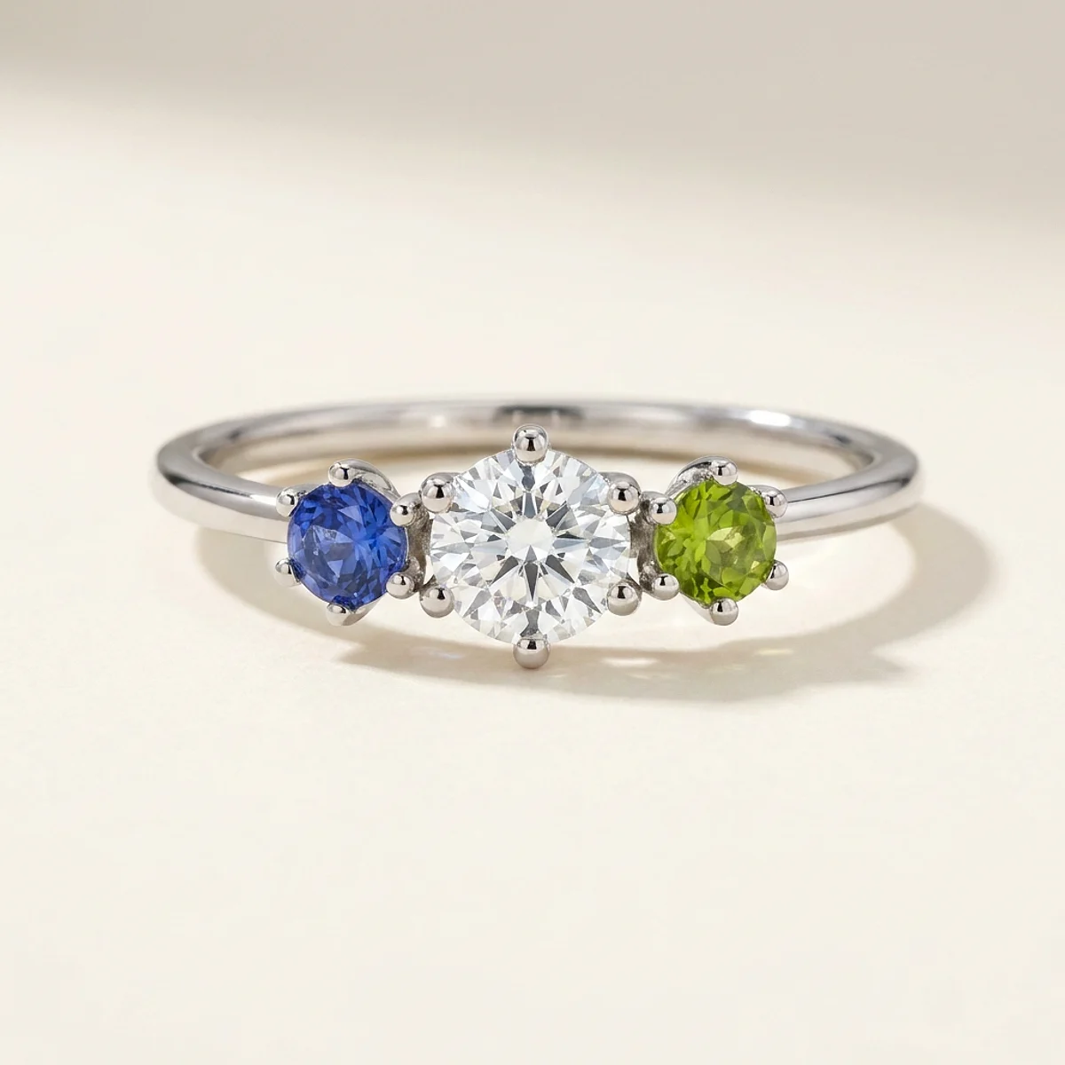 A .4ct colorless round diamond on a platinum ring, custom-designed by Eterneva to honor the remarkable Rebecca.